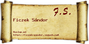 Ficzek Sándor névjegykártya