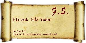 Ficzek Sándor névjegykártya