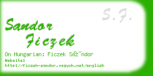 sandor ficzek business card
